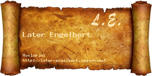Later Engelbert névjegykártya